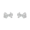 Women's 925 Sterling Silver White Diamond Bow Earrings – Elegant & Timeless Sparkle