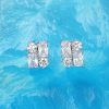 Women's 925 Silver Geometric Earrings with White Diamonds – Elegant & Modern Design - Image 2
